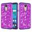 Fashion Glitter Bling Design Dual Layer Hybrid Protective Phone Case for LG Stylo 4 - Purple - Click Image to Close