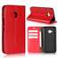For HTC U11 Life Crazy Horse Genuine Leather Case Flip Stand Card Slot - Red - Click Image to Close