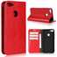 For Huawei Honor 10 Lite Crazy Horse Genuine Leather Case Flip Stand Card Slot - Red - Click Image to Close