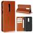 For OnePlus 6 Crazy Horse Genuine Leather Case Flip Stand Card Slot - Brown