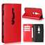 For Sony Xperia XZ2 Premium Crazy Horse Genuine Leather Case Flip Stand Card Slot - Red