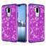 Glitter Sparkly Bling Shockproof Hybrid Defender Armor Protective Case for LG G7 ThinQ - Purple - Click Image to Close