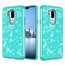 Glitter Sparkly Bling Shockproof Hybrid Defender Armor Protective Case for LG G7 ThinQ - Teal - Click Image to Close