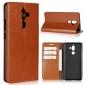 For Nokia 7 Plus Luxury Crazy Horse Genuine Leather Case Flip Stand Card Slot - Brown