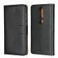 Genuine Leather Stand Wallet Case for Nokia X6 (2018) with Card Slots&holder - Black - Click Image to Close