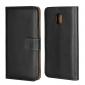 Genuine Leather Stand Wallet Case for Samsung Galaxy J3 (2018) with Card Slots&holder - Black - Click Image to Close