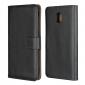 Genuine Leather Stand Wallet Case for Samsung Galaxy J7 (2018) with Card Slots&holder - Black - Click Image to Close