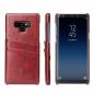 Oil Wax Leather Card Holder Back Case Cover for Samsung Galaxy Note 9 - Brown