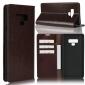 For Samsung Galaxy Note 9 Genuine Leather Card Slot Wallet Flip Case Cover - Coffee