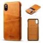 Case For iPhone XR Max Vintage Leather Wallet Card Slot Holder Back Cover - Light Brown