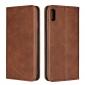 For iPhone XS Max Leather Flip Magnetic Wallet Card Stand Case Cover - Dark Brown