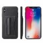 For iPhone XS Max Leather Wallet Case Card Holder Back Stand Cover - Black