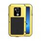 For LG G7 ThinQ/LG G7 Plus ThinQ Heavy Duty Aluminum Metal Case Gorilla Glass Cover Yellow - Click Image to Close