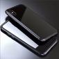 Luxury Magnetic Metal Frame Tempered Glass Back Cover Case For iPhone XR - Black