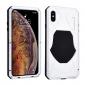 For iPhone XS Max Luxury Waterproof Shockproof Aluminum Metal Tempered Glass Case - Silver