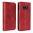 Magnet Adsorption Stand Flip Leather Case for Samsung Galaxy S10e - Wine Red
