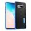 Shockproof Case for Samsung Galaxy S10 Plus Aluminum Metal Carbon Stand Cover - Black&Blue