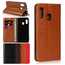 For Samsung Galaxy A30 Genuine Leather Flip Card Holder Wallet Case - Click Image to Close