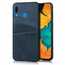 For Samsung Galaxy A30 Shockproof Wallet Card Holder Case Cover - Navy Blue