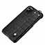 For iPhone 11 Pro Max Genuine Leather Case Crocodile Bracelet Holder Cover - Black