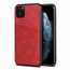 For iPhone 11 Pro Max Shockproof Leather Wallet Credit Card Slot Back Case Cover - Red