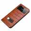 For iPhone 11 Pro Max Smart Crocodile Leather Windows Flip Case Cover - Brown