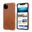 Matte Genuine Leather Back Case Cover for iPhone 11 Pro Max - Brown