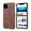 Matte Genuine Leather Back Case Cover for iPhone 11 Pro Max - Dark Brown