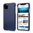 Matte Genuine Leather Back Case Cover for iPhone 11 Pro Max - Navy Blue