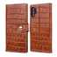 Real Cowhide Leather Crocodile Case Cover Wallet Card Stand For Samsung Note Note 10+ Plus - Brown