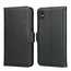 For iPhone XS X Genuine Leather Wallet Card Case Cover Stand - Black