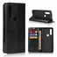 For Motorola Moto G8 - Genuine Leather Case Wallet Stand Flip Cover - Black