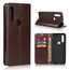 For Motorola Moto G8 - Genuine Leather Case Wallet Stand Flip Cover - Coffee