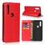 For Motorola Moto G8 - Genuine Leather Case Wallet Stand Flip Cover - Red