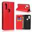 For Motorola Moto One Vision - Genuine Leather Case Wallet Stand Flip Cover - Red