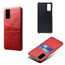 For Samsung Galaxy S20 Ultra Plus Leather Wallet Cover Card Slot Case - Red