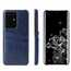 For Samsung Galaxy S20+ Plus Ultra Wallet Credit Card Slot Leather Case Back Cover - Navy Blue
