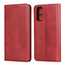 For Samsung Galaxy S20 Ultra Magnetic Leather Card Slot Flip Wallet Case - Wine Red