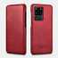 ICARER Vintage Series Genuine Leather Flip Case For Samsung Galaxy S20 Ultra - Red