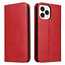Luxury PU Leather Magnetic Flip Wallet Card Case For iPhone 13 Pro Max Mini - Red