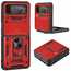 For Samsung Galaxy Z Flip 3 5G Case Shockproof Ring Stand Cover Red