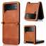 For Samsung Galaxy Z Flip4 3 5G Leather Card Slot  Wallet Case Cover Brown