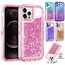 Shockproof Liquid Glitter Square Phone Case For iPhone 16 15 14 13 Pro Max - Click Image to Close