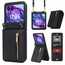 For Motorola Razr+ Plus 2024 Leather Case With Card Holder Crossbody Phone Cover - Click Image to Close